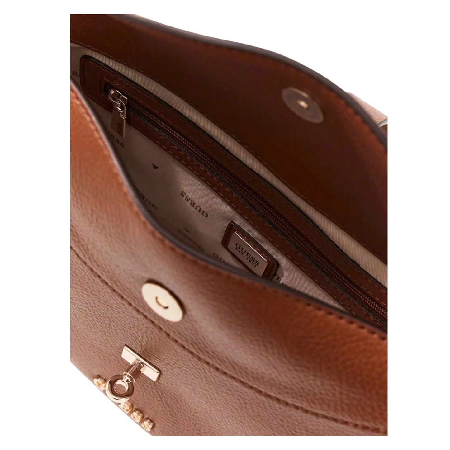 Guess - Brown Brooke Charm Shoulder Bag