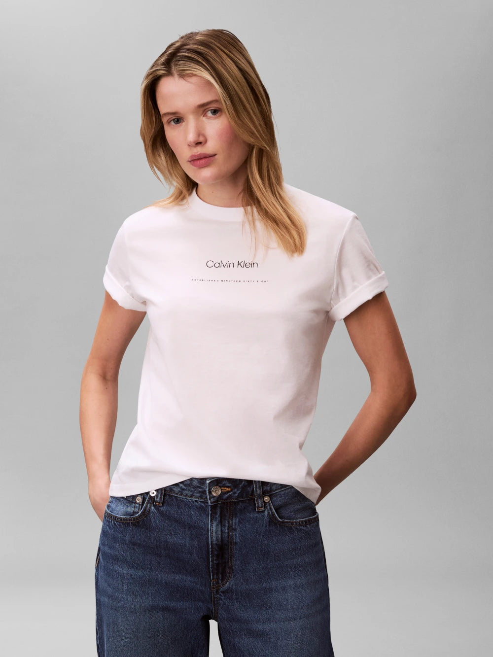 Calvin Klein - White Tonal Logo Classic T-Shirt