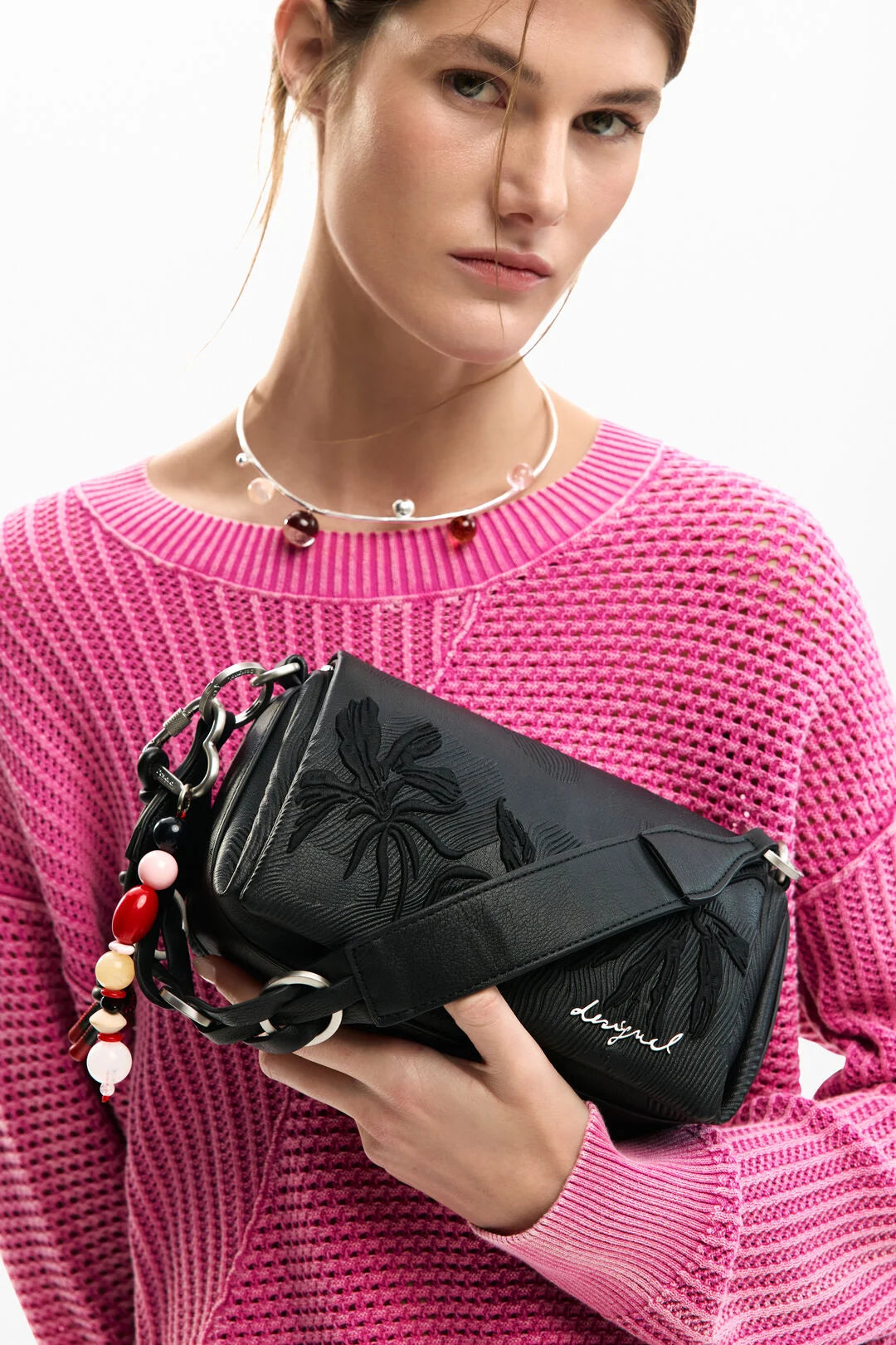 Desigual - Small Bag with Embossed Flowers