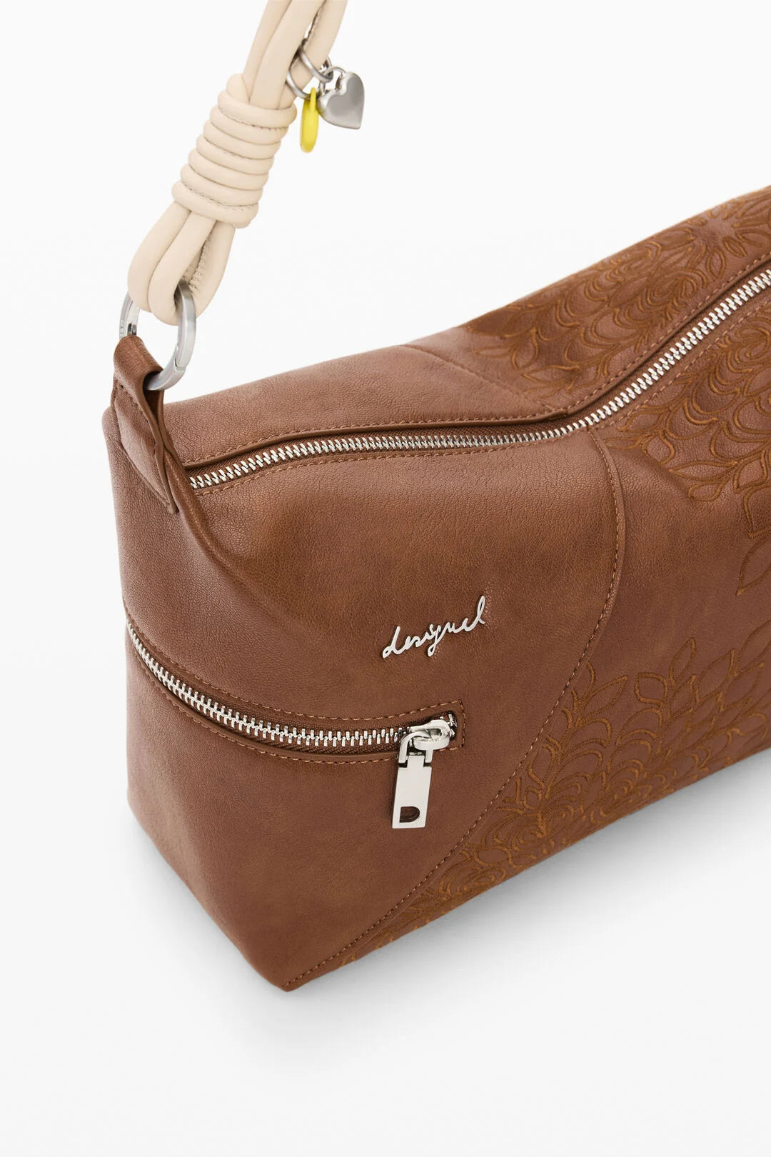 Desigual - Brown Medium Embroidered Bag