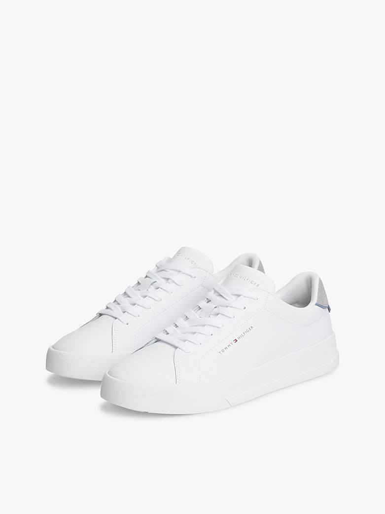 Tommy Hilfiger - White Logo Sneakers with Leather