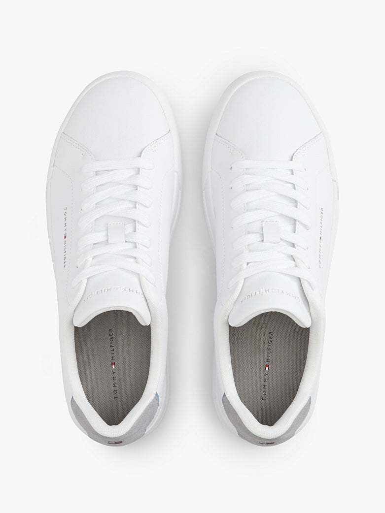 Tommy Hilfiger - White Logo Sneakers with Leather