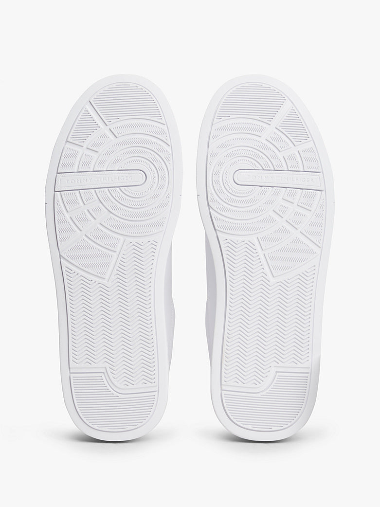 Tommy Hilfiger - White Logo Sneakers with Leather