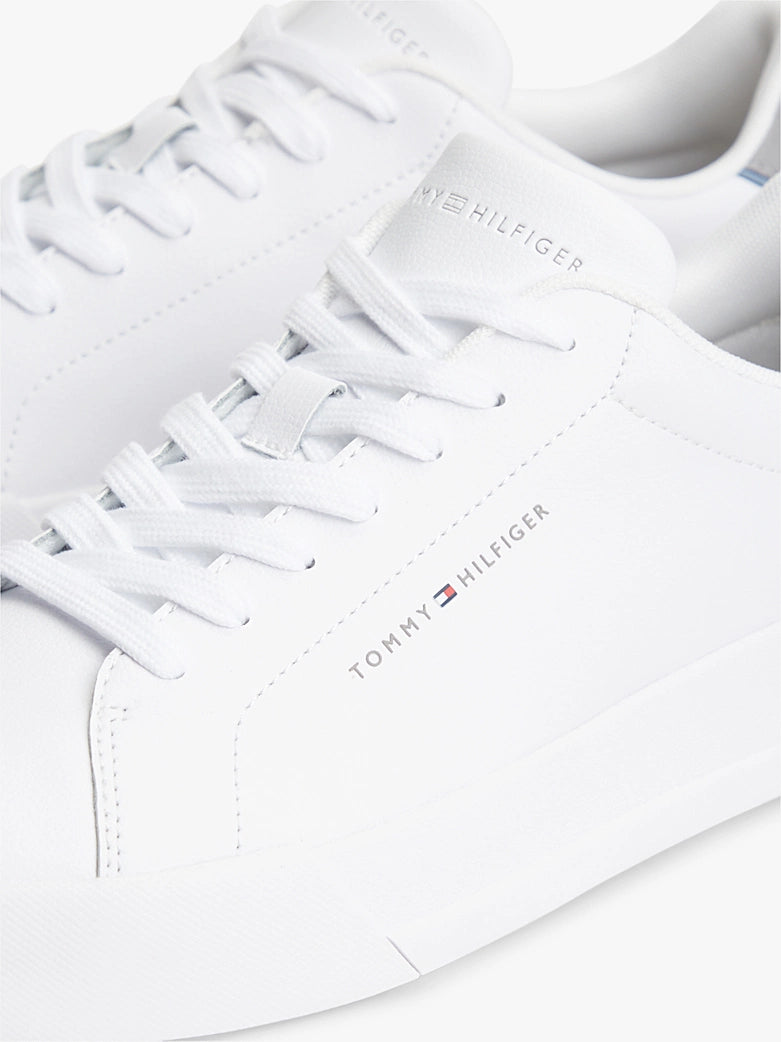 Tommy Hilfiger - White Logo Sneakers with Leather