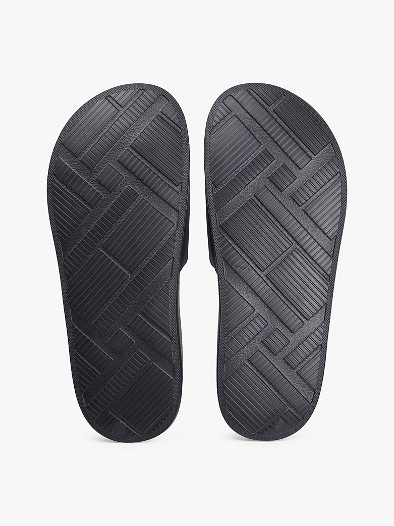 Tommy Hilfiger - Black Textured Logo Slides