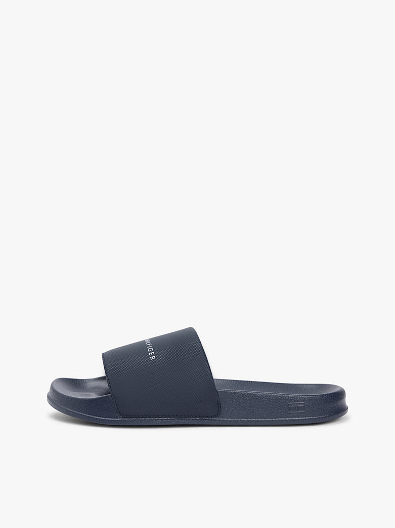 Tommy Hilfiger - Blue Textured Logo Slides