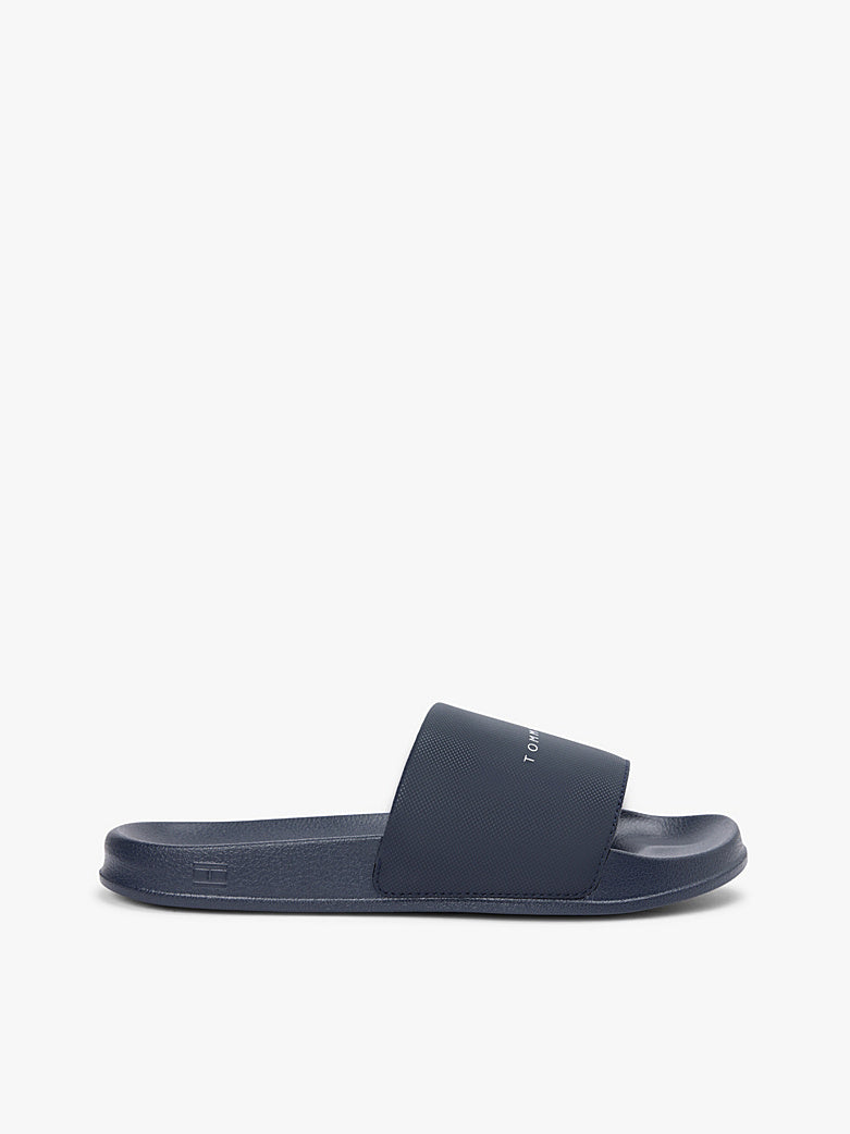 Tommy Hilfiger - Blue Textured Logo Slides