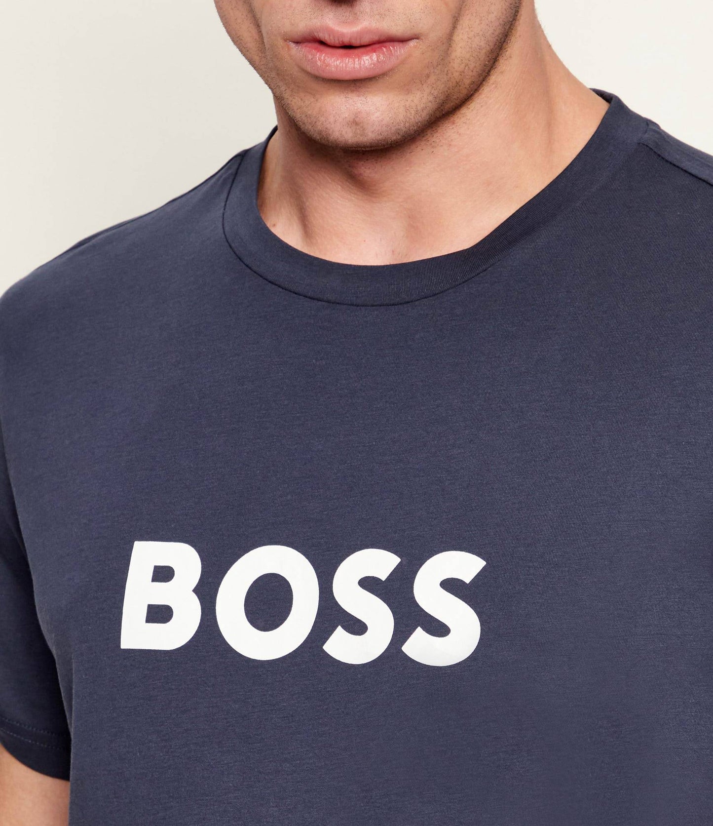Boss - Navy Blue Cotton Jersey T-shirt