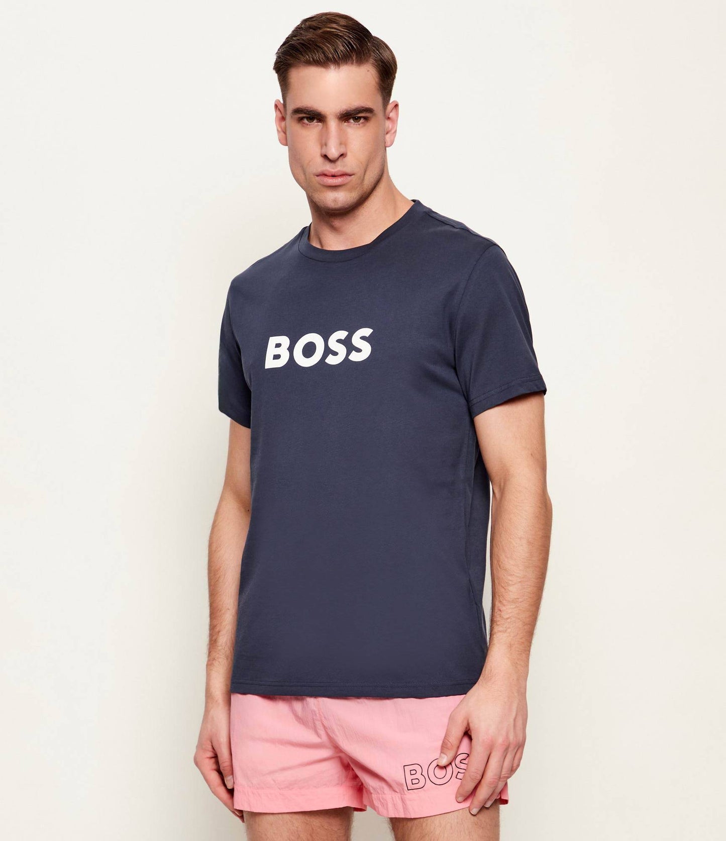 Boss - Navy Blue Cotton Jersey T-shirt