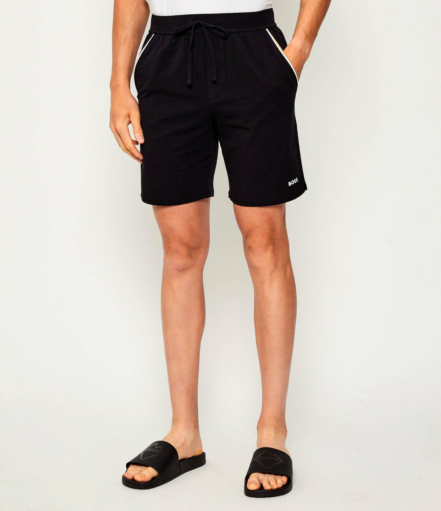 Boss - Black Stretch Cotton Pyjama Shorts