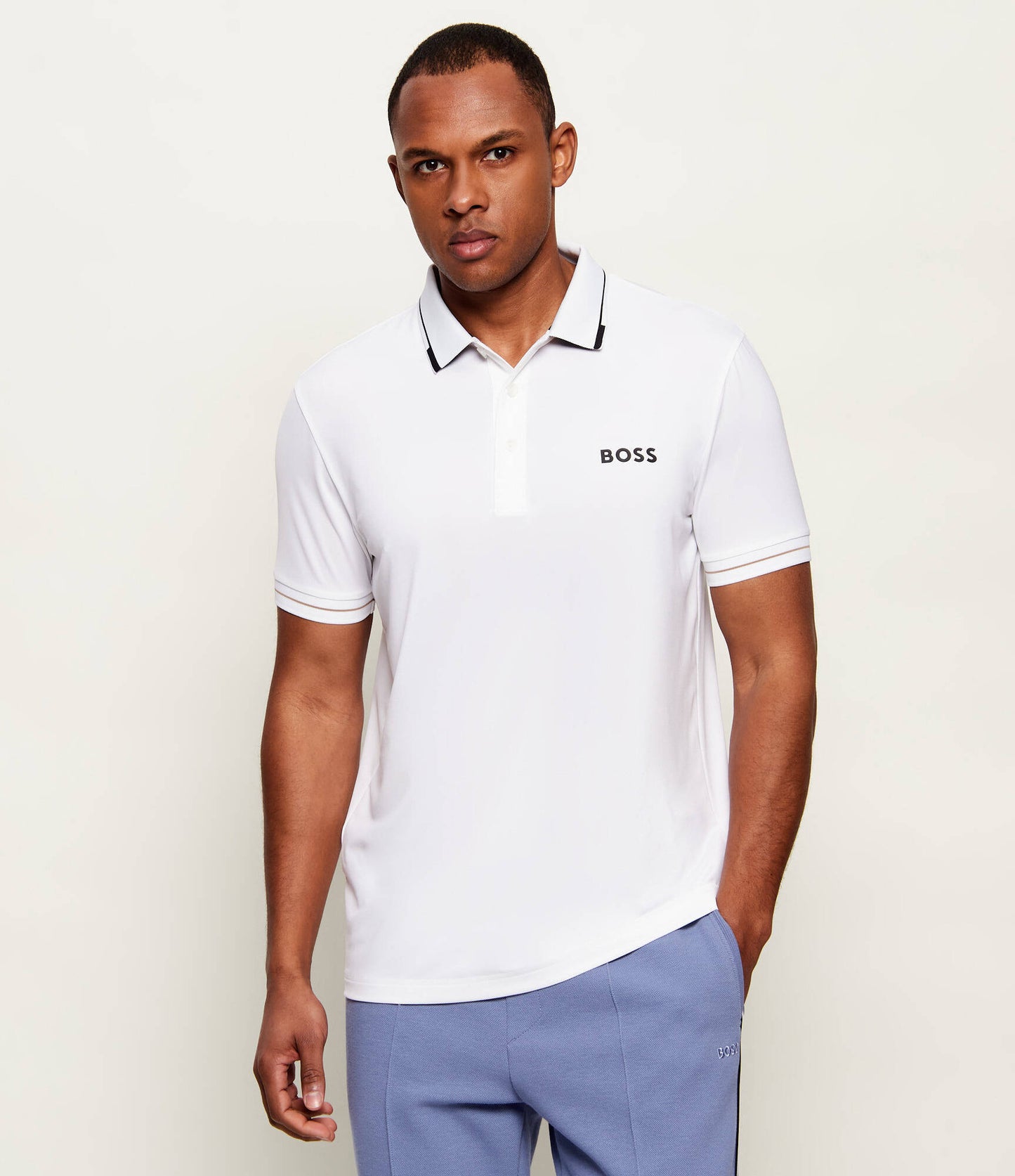 Boss - White Slim-Stretch Polo Paul Pro