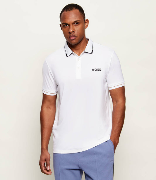 Boss - White Slim-Stretch Polo Paul Pro