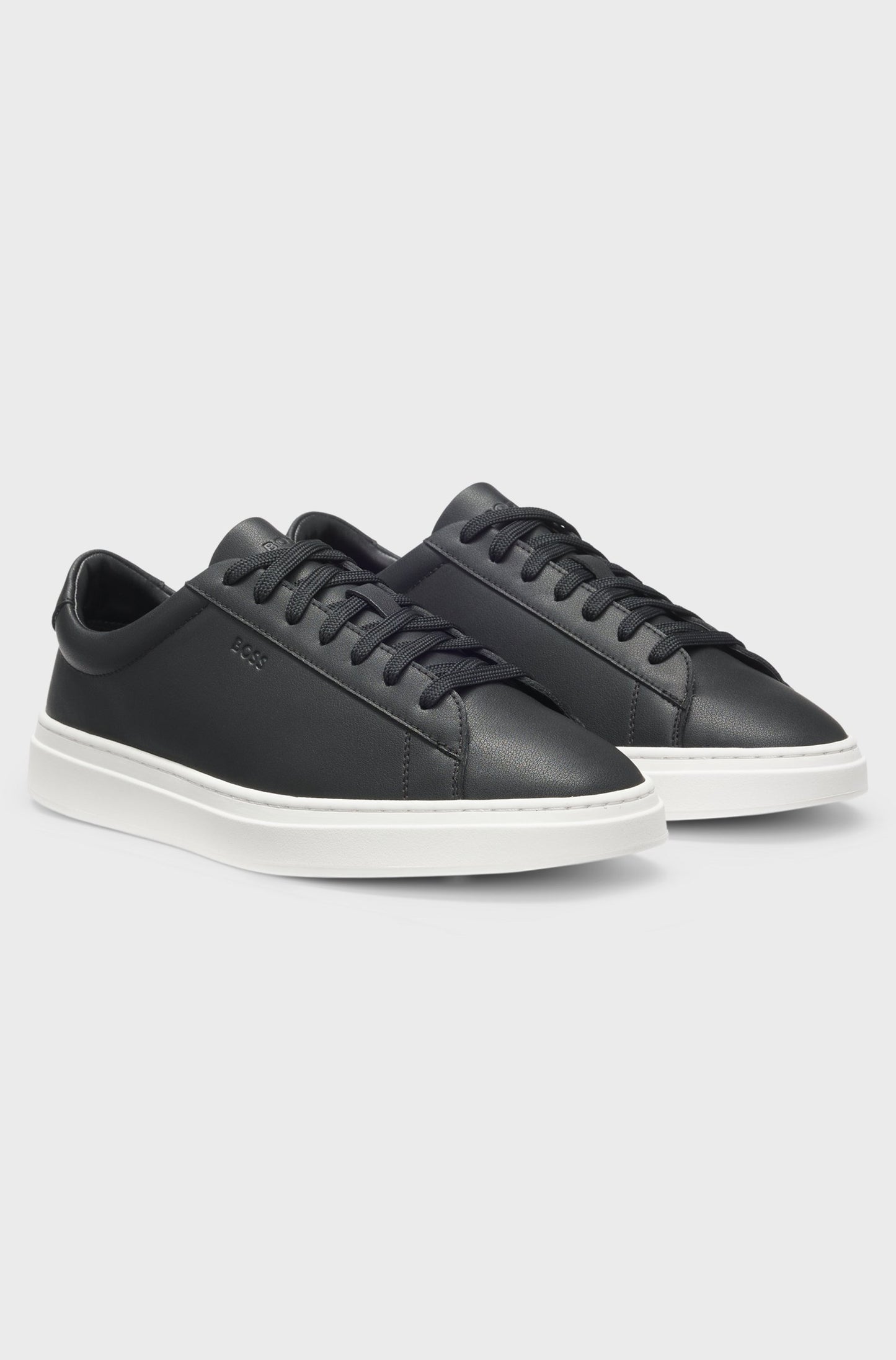 Boss - Leather sneakers with rubber soles